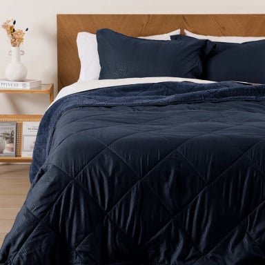 PLUMON EMBOSS SHERPA 2 PLAZAS AZUL - 1