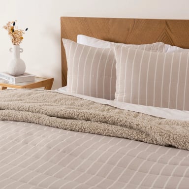 QUILT PALMA CATIONIC SHERPA S. KING BEIGE - 3