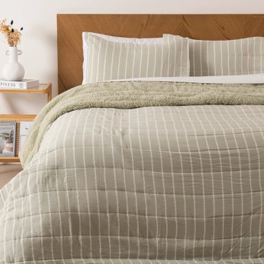 QUILT PALMA CATIONIC SHERPA S. KING VERDE - 1