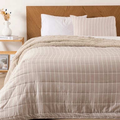 QUILT PALMA CATIONIC SHERPA 1.5 P BEIGE - 1