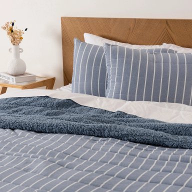 QUILT PALMA CATIONIC SHERPA S. KING AZUL - 3