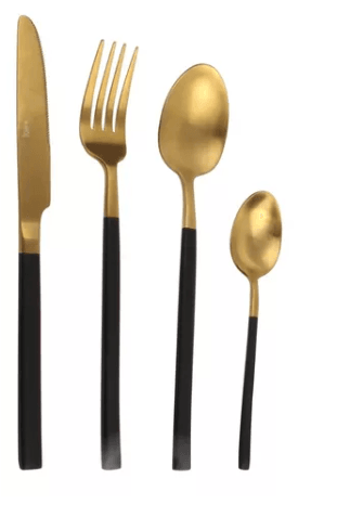 SET 24 PIEZAS DE CUBIERTOS CUBERTERIA BISTRÓ GOLD - 2