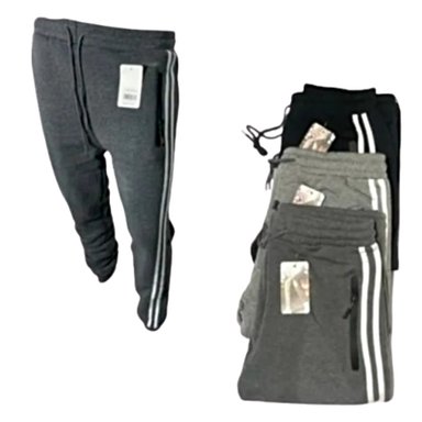 PANTALON BUZO JOGGER DEPORTIVO CON POLAR HOMBRE INDIVIDUAL - GRIS OSCURO XL - 1
