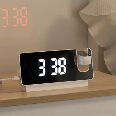 RELOJ DIGITAL LED TIPO MADERA ZEN NEGRO - 1