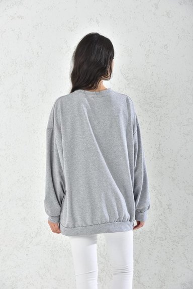 POLERON CASUAL MUJER GRIS - 5