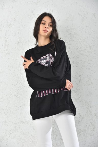 POLERON CASUAL MUJER NEGRO - 3
