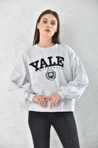 POLERON OVERSIZE HOODIE MUJER DEPORTIVO GRIS - 1