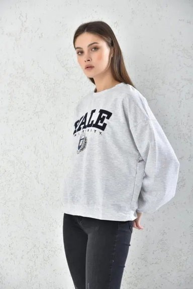POLERON OVERSIZE HOODIE MUJER DEPORTIVO GRIS - 2