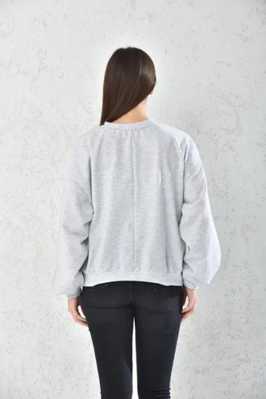 POLERON OVERSIZE HOODIE MUJER DEPORTIVO GRIS - 4