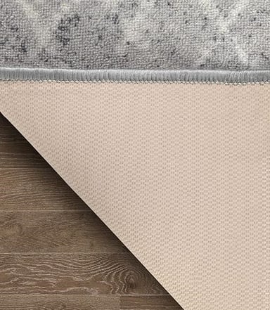 ALFOMBRA REDONDA GRIS CON GOMA ANTIDESLIZANTE 150 X150 CM - 5