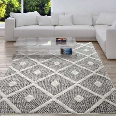 ALFOMBRA GRIS 120X180 CM MODERNO - 1