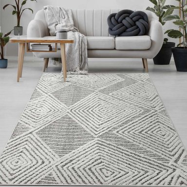 ALFOMBRA GRIS 120X180 CM MODERNO - 1