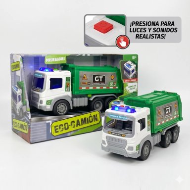 JUGUETE CAMION RECOLECTOR BASURA 1:16 LUCES SONIDOS - 1