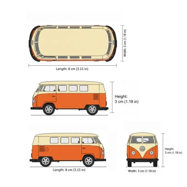 SUV VOLKSWAGEN T1 BUS ESCALA 1:60 - WELLY - 4