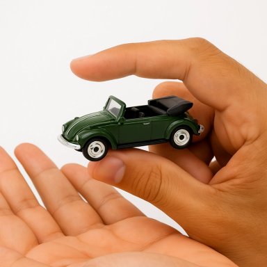 AUTO VOLKSWAGEN BEETLE (CONVERTIBLE) ESCALA 1:60 - WELLY - 2