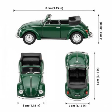 AUTO VOLKSWAGEN BEETLE (CONVERTIBLE) ESCALA 1:60 - WELLY - 7