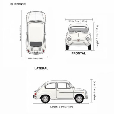 AUTO FIAT 600 ESCALA 1:60 - WELLY - 7