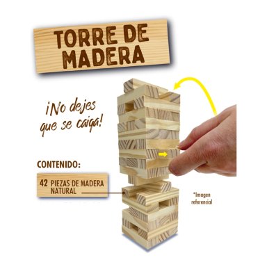JUEGO DE MESA TORRE MADERA CHICA - TOYNG - 4