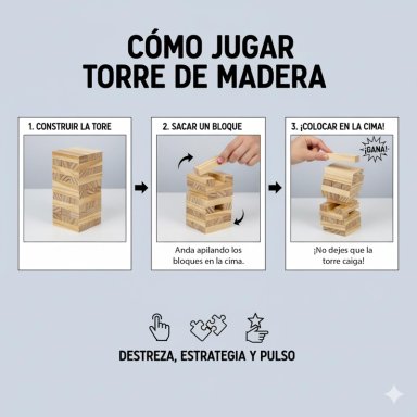 JUEGO DE MESA TORRE MADERA CHICA - TOYNG - 6