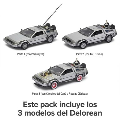 PACK X3 DELOREAN VOLVER AL FUTURO TRILOGIA WELLY 1:24 - 2