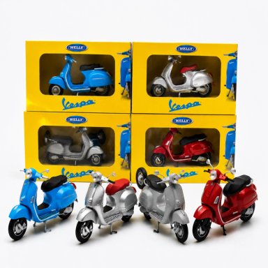 PACK X4 MOTOS VESPA WELLY ESCALA 1:18 - 1