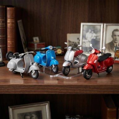 PACK X4 MOTOS VESPA WELLY ESCALA 1:18 - 5