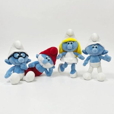 PACK X4 PELUCHES PITUFOS COLECCION COMPLETA - 1