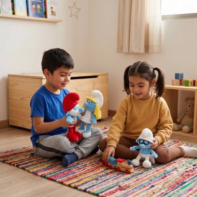 PACK X4 PELUCHES PITUFOS COLECCION COMPLETA - 3