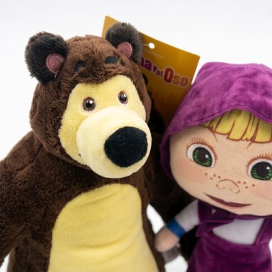 PACK X2 PELUCHES MASHA Y EL OSO COLECCION COMPLETA - 2