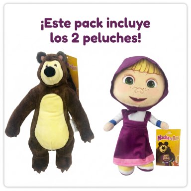 PACK X2 PELUCHES MASHA Y EL OSO COLECCION COMPLETA - 6