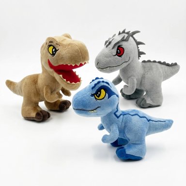 PACK X3 PELUCHES JURASSIC WORLD COLECCION COMPLETA - 1