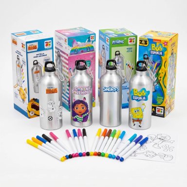 PACK X4 BOTELLAS PARA DECORAR SURTIDAS PERSONAJES - 1