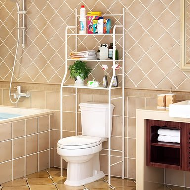 ESTANTE IRM CLASICO METAL MUEBLE ORGANIZADOR BAÑO 3 NIVELES REPISA BLANCO - 1