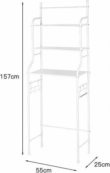 ESTANTE IRM CLASICO METAL MUEBLE ORGANIZADOR BAÑO 3 NIVELES REPISA BLANCO - 3