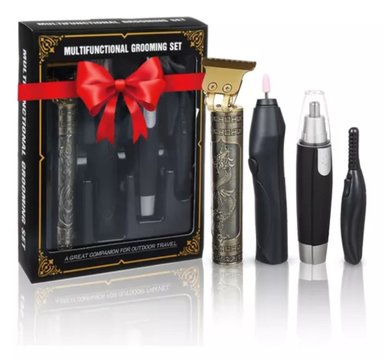 SET MÁQUINA MULTIFUNCIONAL AFEITADORA BARBA NARIZ Y OREJA RECARGABLE - 1