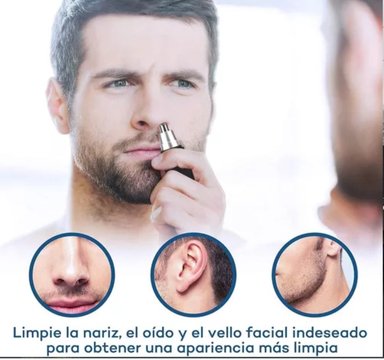 SET MÁQUINA MULTIFUNCIONAL AFEITADORA BARBA NARIZ Y OREJA RECARGABLE - 5