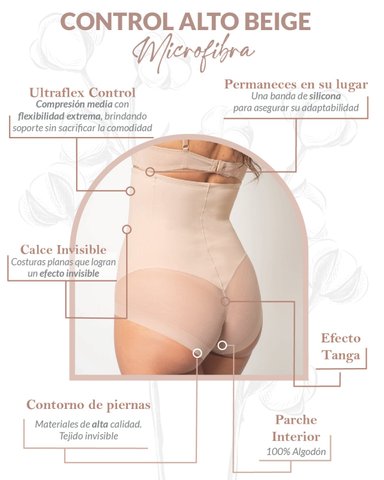 MODELADOR MICROFIBRA MUJER UNICA LINGERIE ULTRAFLEX CONTROL ALTO COMPRESIÓN FIRME SIN DEMARCACIÓN - 3