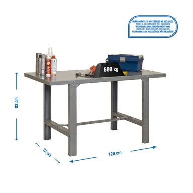 BANCO SIMONWORK BT6 METAL 1200 GRIS - 2