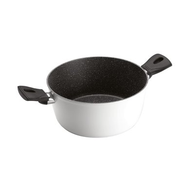 SET CACEROLA 20CM ANTIADHERENTE BLANCO CON TAPA DAILY - 2