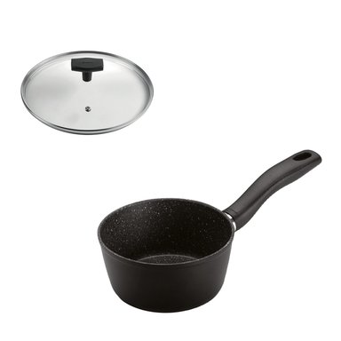 SET CACEROLA 16CM ANTIADHERENTE NEGRO  CON TAPA DAILY - 1
