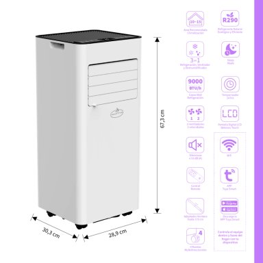 AIRE ACONDICIONADO PORTATIL WIFI 9000 BTU ꓘÖLD 9WF ES WHITE - 4