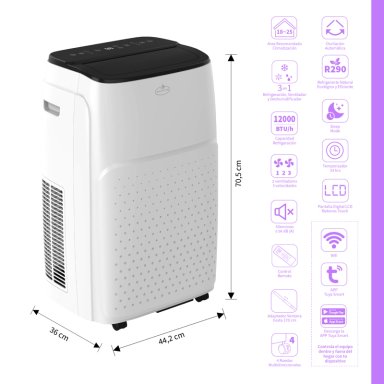AIRE ACONDICIONADO PORTATIL WIFI 12000 BTU ꓘÖLD 12WF ES WHITE - 4