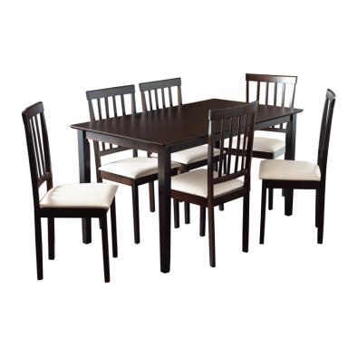 JUEGO COMEDOR SWEET HOGAR MANCHESTER 6 SILLAS CHOCOLATE MADERA - 2