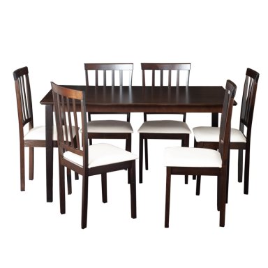JUEGO COMEDOR SWEET HOGAR MANCHESTER 6 SILLAS CHOCOLATE MADERA - 3