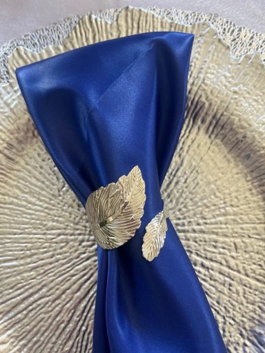 6 SERVILLETAS DE RASO AZUL - 1