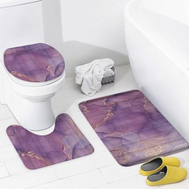 JUEGO BAÑO 4 PIEZAS CORTINA TELA POLIE STER IMPERMEABLE - 9