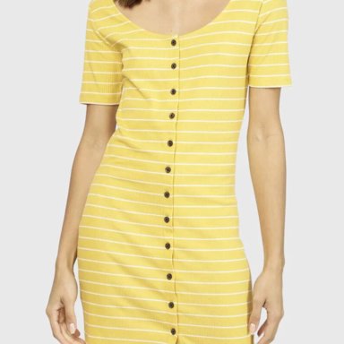 VESTIDO AJUSTADO MUJER JACQUELINE DE YONG AMARILLO - 4