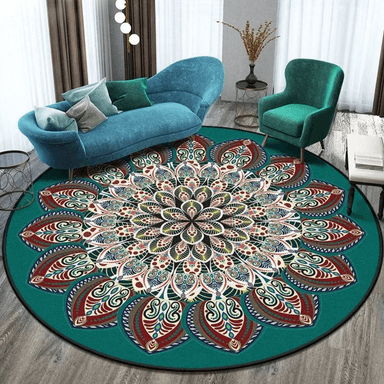ALFOMBRA ANTIDESLIZANTE REDONDA 200 CM PISO HOGAR DECORATIVA - 1