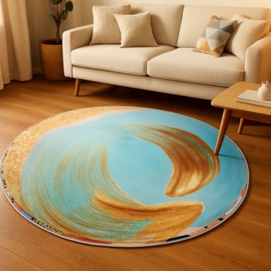 ALFOMBRA ANTIDESLIZANTE REDONDA 200 CM PISO HOGAR DECORATIVA - 3