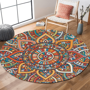 ALFOMBRA ANTIDESLIZANTE REDONDA 200 CM PISO HOGAR DECORATIVA - 1